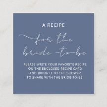 Aufkleber "A RECIPE" für die Brautdusche
