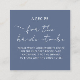 Aufkleber "A RECIPE" für die Brautdusche Begleitkarte