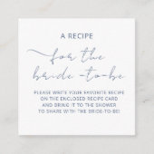 Aufkleber "A RECIPE" für die Brautdusche Begleitkarte (Vorderseite)