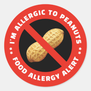 Aufkleber Allergie gegen Erdnüsse für Lebensmittel