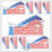 Aufkleber - AMERIKA in US Flagge (Blatt)