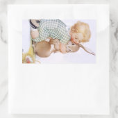 Aufkleber Antique Adorable Kaninchen Hasen (Tasche)