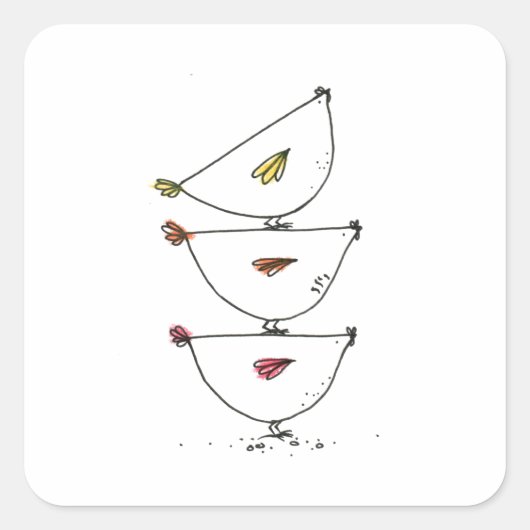 Aufkleber auf dem Hühnerplatz (Vorderseite)