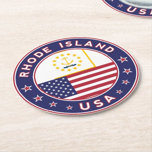 Aufkleber auf der Insel Rhode, Handy-Gehäuse, Totb Runder Pappuntersetzer (Angewinkelt)