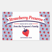 Aufkleber auf der Lebensmittelmarke "Erdbeeren" od (Vorderseite)