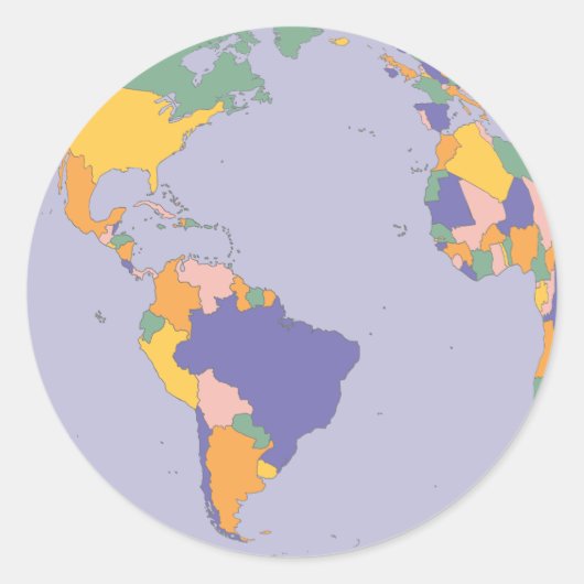 Aufkleber auf der Weltkarte (Vorderseite)