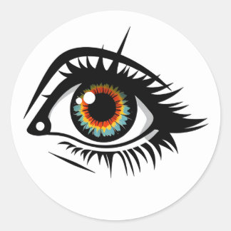 Aufkleber, Auge Runder Aufkleber