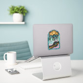 Aufkleber aus festgestelltem Glas (Laptop auf Schreibtisch)