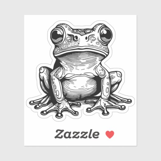 Aufkleber aus Frosch (Blatt)