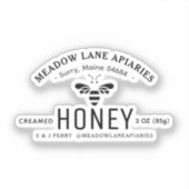 Aufkleber aus geschnittenem Vinyl-3 oz-Honigspieß (Vorderseite)