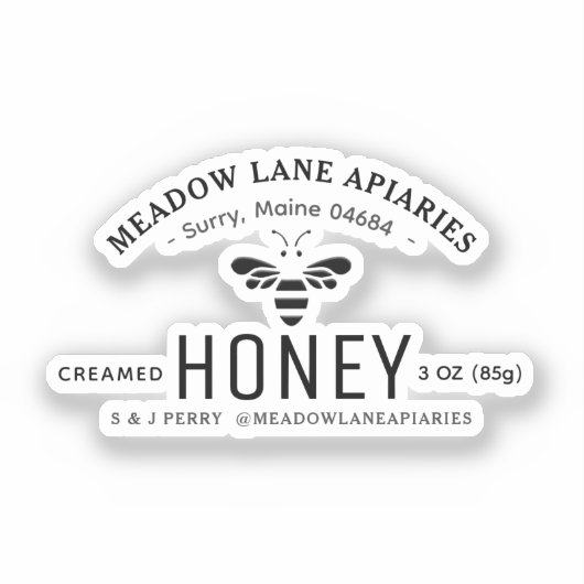 Aufkleber aus geschnittenem Vinyl-3 oz-Honigspieß (Vorderseite)