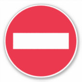 Aufkleber aus Vinyl mit rundem rotem Stopp (Vorderseite)