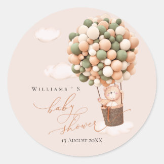 Aufkleber Babydusche grün braun