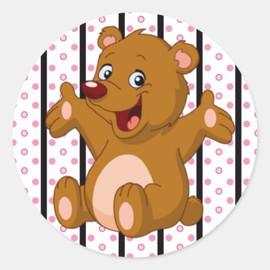 Aufkleber/Bär Runder Aufkleber (Vorderseite)