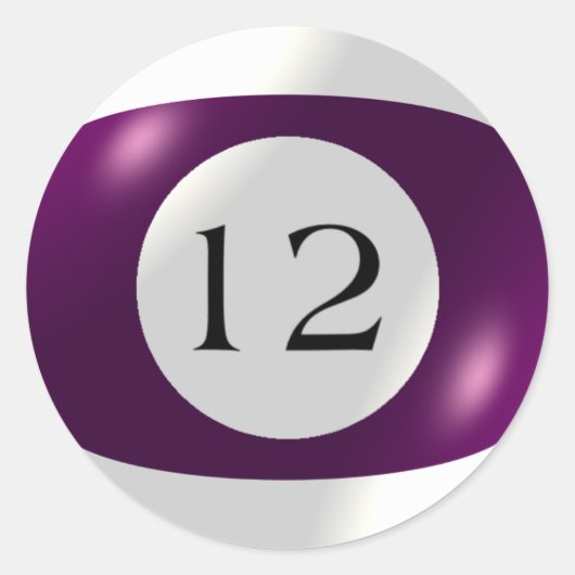 Aufkleber - Billard - 12 Ball (Vorderseite)