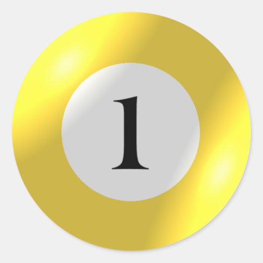 Aufkleber - Billard - 1 Ball (Vorderseite)