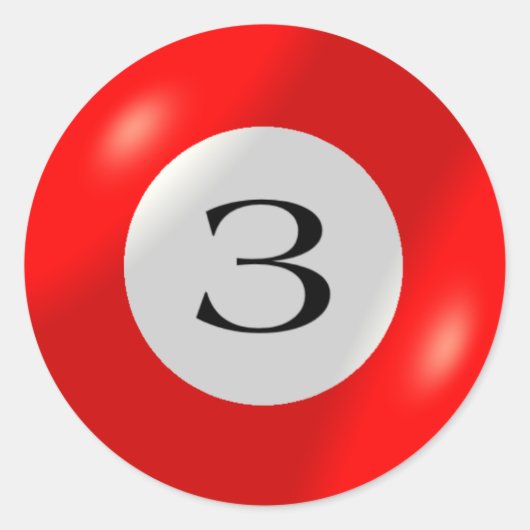 Aufkleber - Billard - 3 Ball (Vorderseite)