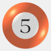 Aufkleber - Billard - 5 Ball (Vorderseite)