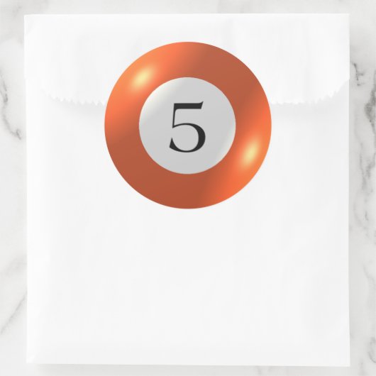 Aufkleber - Billard - 5 Ball (Tasche)