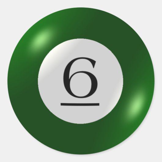 Aufkleber - Billard - 6 Ball (Vorderseite)