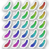 Aufkleber Blatt farbige Federn Tiny Rainbow Ombre (Vorderseite)