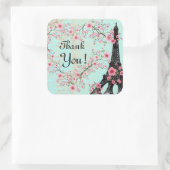 Aufkleber, Blatt Labels Paris Eiffelturm Quadratischer Aufkleber (Tasche)