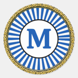 Aufkleber - blau - Personalisiert - Initial hinzuf