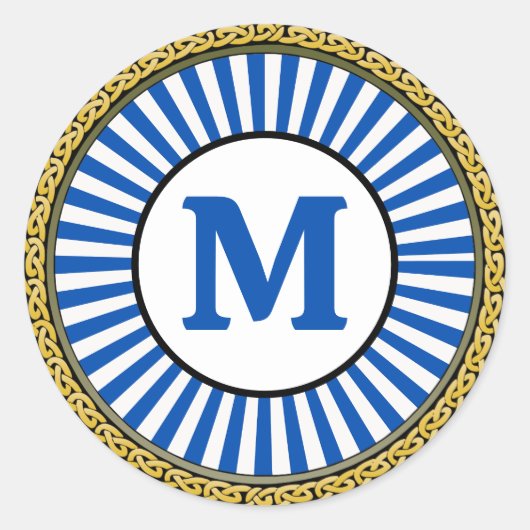 Aufkleber - blau - Personalisiert - Initial hinzuf (Vorderseite)