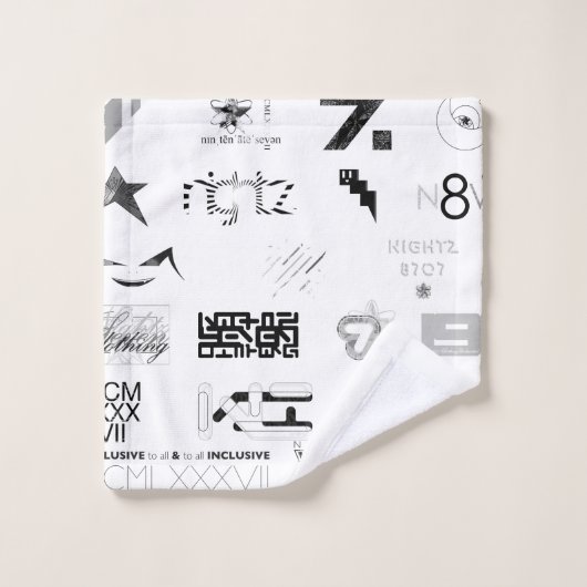 Aufkleber [BLK/GRY] Badhandtuch Set (Waschlappen)