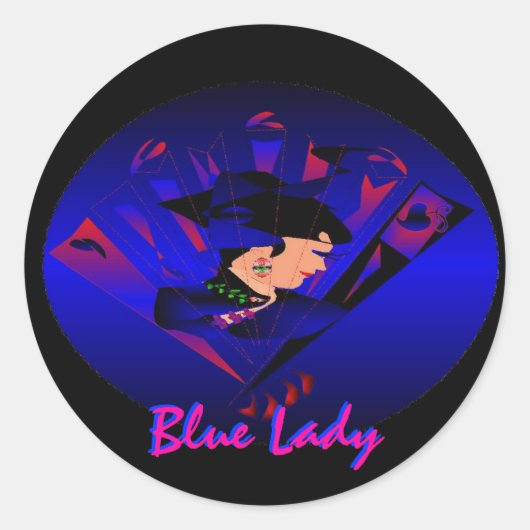 Aufkleber "Blue Lady" - individuell anpassbar (Vorderseite)