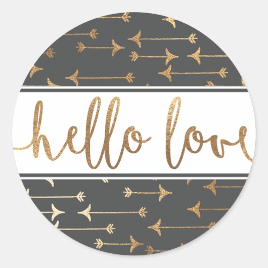AUFKLEBER | Boho Gold Arrow Modern Chic Baby Birth (Vorderseite)