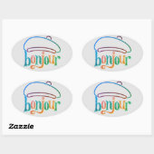 Aufkleber "bonjour" (Blatt)