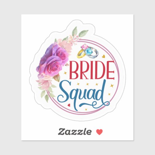 Aufkleber "Bride Squad" (Blatt)