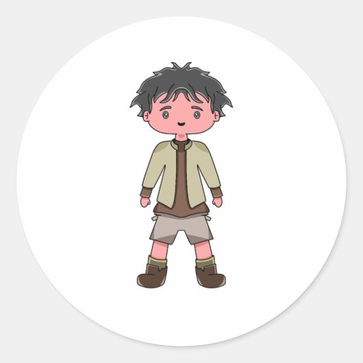 Aufkleber-Cartoon Runder Aufkleber (Vorderseite)