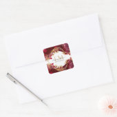 Aufkleber - Cherry Red Gold Monogramm (Umschlag)