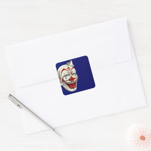 Aufkleber-Clown-Farben-Make-upspaß-glücklicher Quadratischer Aufkleber (Umschlag)