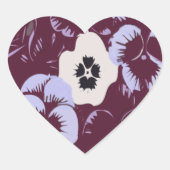 Aufkleber „Cœur de Violettes“ – Blumenaufkleber (Vorderseite)