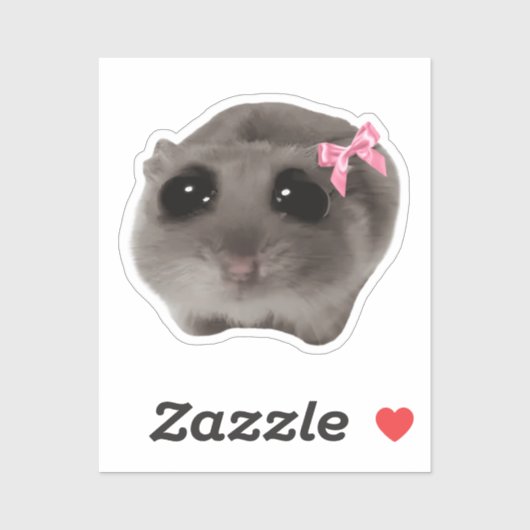 Aufkleber Coquette Sad Hamster Meme (Blatt)