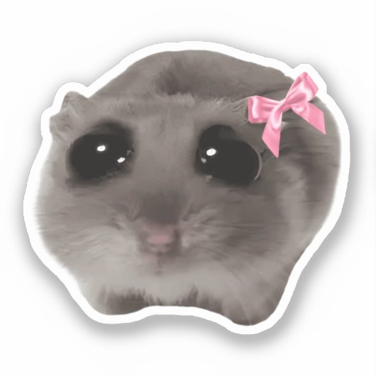 Aufkleber Coquette Sad Hamster Meme (Vorderseite)