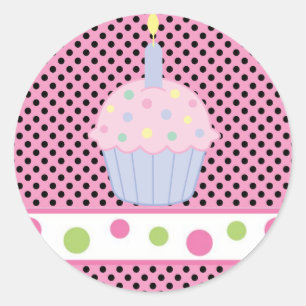 Aufkleber/Cupcake Runder Aufkleber