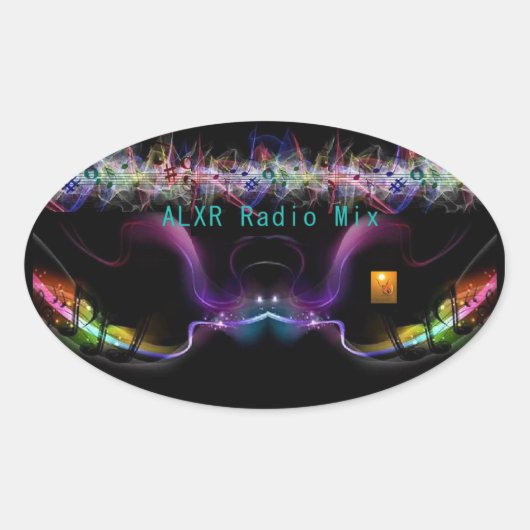 Aufkleber-Decal-Radio-Logo Ovaler Aufkleber (Vorderseite)