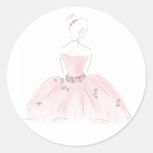 Aufkleber der Ballerina "Hübsch in Rosa"