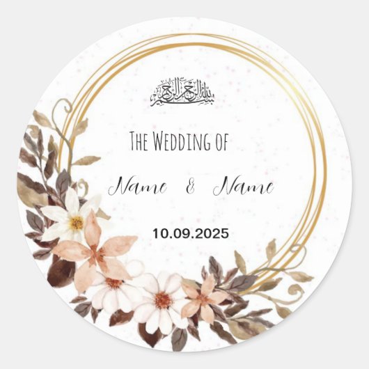 Aufkleber der Gastgeschenk Hochzeit (Vorderseite)