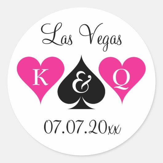 Aufkleber der Gastgeschenk Hochzeit Las Vegas mit (Vorderseite)