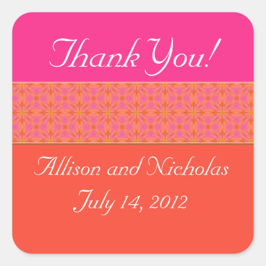 Aufkleber der Gastgeschenk Hochzeit Mandarine Oran (Vorderseite)