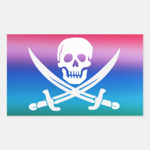 Aufkleber der Piratenflagge Rainbow Pirate