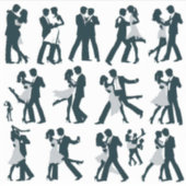 Aufkleber der Silhouette des Ehepaares, das tanzt  (Vorderseite)