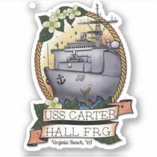 Aufkleber der USS Carter Hall 3 x 3