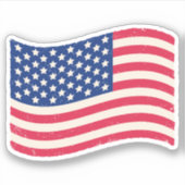 Aufkleber der Vintagen Flagge der USA (Vorderseite)