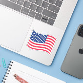 Aufkleber der Vintagen Flagge der USA (Laptop mit iPhone)